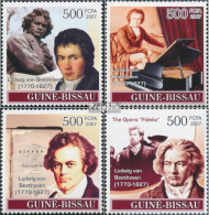 Guinea-Bissau 3643-3646 (kompl. Ausgabe) Postfrisch 2007 Komponist Ludwig Van Beethoven - Guinée-Bissau