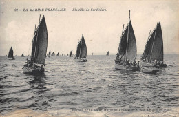 CPA METIER DE LA PECHE / LA MARINE FRANCAISE / FLOTILLE DE SARDINIERS / Cliché Rare - Pesca