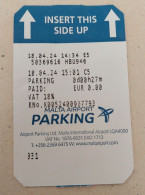 Malta  Airport Parking Ticket  2024 - Other & Unclassified