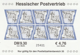Privat Post HPV Hessischer Postvertriebs GmbH Grießen Kleinbogen Mi Nr 10 2000 Regionale Sehenswürdigkeiten 3 Auflage - Privados & Locales