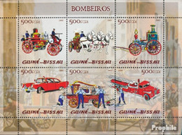 Guinea-Bissau 2909-2914 Kleinbogen (kompl. Ausgabe) Postfrisch 2005 Feuerwehrautos - Guinée-Bissau