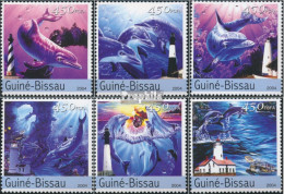 Guinea-Bissau 2782-2787 (kompl. Ausgabe) Postfrisch 2004 Delfine Und Leuchttürme - Guinée-Bissau