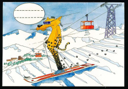 CPSM / CPM 10.5 X 15  Imaginez Votre Gag - Worstellen Ihren Scherz Collection Humoristique Léopard Ski Téléphérique - Zeitgenössisch (ab 1950)