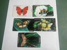 - 1 - Sierra Leone Butterfly 5 Different Phonecards - Sierra Leona