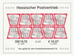 Privat Post HPV Hessischer Postvertriebs GmbH Grießen Kleinbogen Mi Nr 7 2000 Regionale Sehenswürdigkeiten 2 Auflage - Privados & Locales