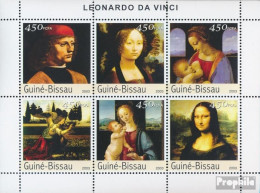 Guinea-Bissau 2531-2536 Kleinbogen (kompl. Ausgabe) Postfrisch 2003 Gemälde Von Leonardo Da Vinci - Guinée-Bissau