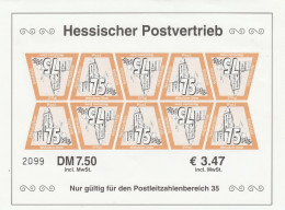 Privat Post HPV Hessischer Postvertriebs GmbH Grießen Kleinbogen Mi Nr 5 2000 Regionale Sehenswürdigkeiten 1 Auflage - Posta Privata & Locale