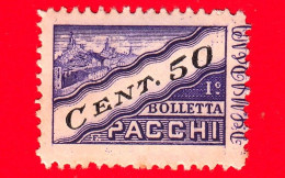 SAN MARINO - Nuovo - 1945 - Due Sezioni - Pacchi Postali - Colli Di San Marino - Bolletta - 50 - Spoorwegzegels