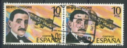 SPAIN, 1980, AVIATION PIONEERS PAIR OF STAMPS, # 2228, USED. - Gebraucht