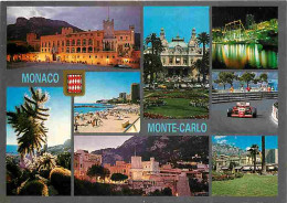 Monaco - Monte-Carlo - Multivues - Automobiles - Formule 1 - Blasons - CPM - Voir Scans Recto-Verso - Monte-Carlo