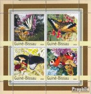 Guinea-Bissau 2087-2090 Kleinbogen (kompl. Ausgabe) Postfrisch 2003 Schmetterlinge, Pilze - Guinée-Bissau