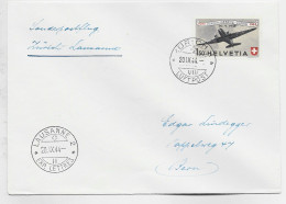 HELVETIA SUISSE PA 1.50 SOLO LETTRE ZURICH 20.IX.1944 LUFT POST TO BERN VIA LAUSANNE - Premiers Vols