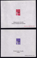 Saint Pierre Et Miquelon épreuves De Luxe N°650 /652 + 656/661 Marianne Du 14 Juillet 9 Blocs Gommés  Qualité:** - Ongetande, Proeven & Plaatfouten