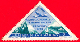 Nuovo - ML - SAN MARINO - 1952 - Giornata Filatelica - Tipo POSTA AEREA - Vedute Di San Marino E Riccione - 2 - Neufs