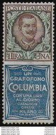 1924-25 Italia Pubblicitari Lire 1 Columbia Bc MNH Sassone N. 19 - Other & Unclassified