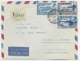 ETHIOPIA ETHIOPIE 35C+50C+$1 LETTRE COVER AIR MAIL REC ASMARA 17.6.1959  TO FRANCE - Etiopía