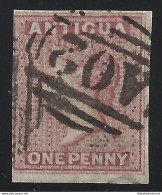 1863 ANTIGUA - 1d. Vermillion - Fake Postmark On Imperforate Plate Proof - Otros & Sin Clasificación