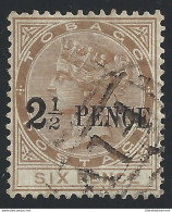 1883  TOBAGO - SG 13  2 1/2d. On 6d. Stone  USED - GOOD QUALITY - Other & Unclassified
