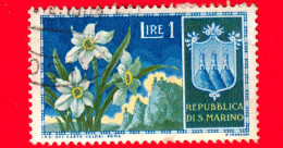 SAN MARINO - Usato - 1953 - Fiori - 1ª Emissione - Narcisi - 1 - Usados