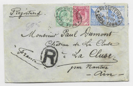 CAPE OF GOOD HOPE 2 1/2C X2 +1D+HALF PENNY LETTRE COVER REG MAL OUVERTE CAPE TOWN 1907 TO FRANCE - Kap Der Guten Hoffnung (1853-1904)