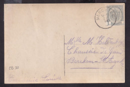 DDFF 653 -- Carte Fantaisie TP Armoiries T2R MERCHTEM 1911 à Berchem Ste Agathe - COBA 30 EUR S/TP Détaché - 1893-1907 Armarios