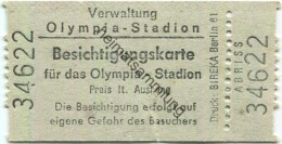 Deutschland - Berlin - Olympia-Stadion - Besichtigungskarte Für Das Olympia-Stadion - Preis Laut Aushang - Tickets D'entrée