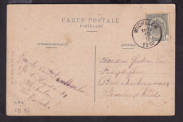 DDFF 656 -- Carte-Vue LEDE TP Armoiries T2R WICHELEN 1912 à Bruxelles - COBA 10 EUR S/TP Détaché - 1893-1907 Wappen