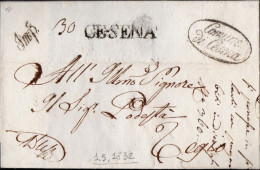 B5 - LETTERA PREFILATELICA DA CESENA A REGGIO 1832 - 1. ...-1850 Prephilately