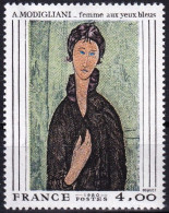 T.-P. Gommé Dentelé Neuf** - Série Artistique AMADEO MODIGLIANI Femme Aux Yeux Bleus - N° 2109 (Yvert) - France 1980 - Unused Stamps