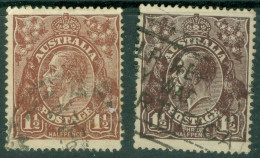 Australie  Yvert  34  Par 2 Avec Nuance Couleur   Ou  Michel  57 X A Et 57 X B  Ob  TB   - Used Stamps