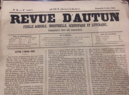 1859 REVUE D'AUTUN N° 2 Première Année - CAVALCADES - Ferdinand DE LESSEPS - LES DAMES DU BON SECOURS - Unclassified