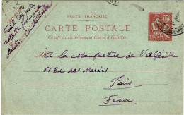 CTN85E - LEVANT EP CP MOUCHON RETOUCHE CONSTANTINOPLE / PARIS DECEMBRE 1907 - Usati