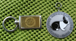 Medaile  : Medaille + Sleutelhanger : Nederlandse. Konijnenfokkers Bond -  Original Foto  !!  Medallion  Dutch - Sonstige & Ohne Zuordnung