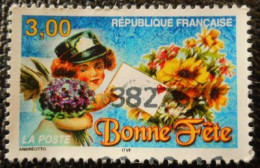 3133 France 1998 Oblitéré  Bonne Fête Petite Fille Bouquet - Oblitérés