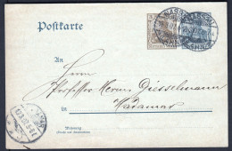 NASSAU Lahn 1907 GANZSACHE 2+3Pf-Germania P70x +Orts-o Heimatbeleg > Ak-o Hadamar - Cartoline