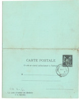CTN85E - FRANCE CPRP SAGE 10c+10c DEMANDE OBLITEREE - Cartoline Postali E Su Commissione Privata TSC (ante 1995)