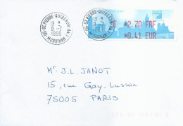 LISA (ATM) E *2,70 FRF /  *0,41 EUR Sur Papier Illustré Philexfrance 1999 -  Sur Lettre - 1999-2009 Illustrated Franking Labels