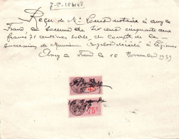 LOT DE 10 DOCUMENTS Avec TIMBRES FISCAUX  1939  ANCY LE FRANC - Lettres & Documents