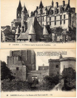 37 - LOCHES -  2CP Château De LOCHES -Porte Des Cordeliers - Donjon Et Tour Louis XI - Loches