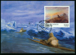 Mk Greenland Maximum Card 1999 MiNr 336 | Greenland Art. Paintings By Peter Rosing. "The Man From Aluk" #max-0050 - Tarjetas – Máximo