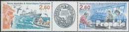 Französ. Gebiete Antarktis 380-381 Dreierstreifen (kompl.Ausg.) Postfrisch 1998 Fischfangkontrolle - Unused Stamps