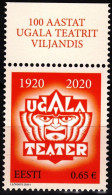 ESTONIA 2020-01 ART: Ugala Theatre - 100. Top Inscribed Margin, MNH - Théâtre