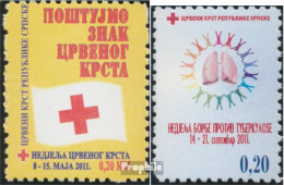 Bosnien - Serbische Republ. Z28A,Z29A (kompl.Ausg.) Zwangszuschlagsmarken Postfrisch 2011 Rotes Kreuz - Serbien