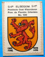 Oost Vlaanderen N100 Elsegem Wortegem-Petegem Timbre Vignette 1930 Café Hag Armoiries Blason écu TBE - Tee & Kaffee