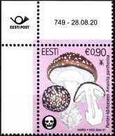 ESTONIA 2020-21 FLORA Plants: Gift Mushroom. Requisites CORNER, MNH - Hongos