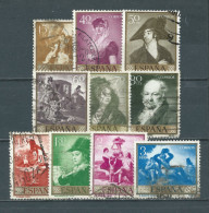 ESPAÑA 1958—Serie Completa GOYA 901/910, 1210-1219 (o) Timbres Oblitérés Mi 1107/1116 - Gebruikt