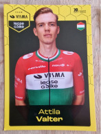 Card Attila Valter - Team Visma-Lease A Bike - 2024 - National Champion - Cycling - Cyclisme - Ciclismo - Wielrennen - Cycling