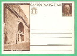 REGNO D'ITALIA 1931 CARTOLINA POSTALE VEIII OPERE DEL REGIME SALA MINERVA 30 C Bruno (FILAGRANO C70-19) NUOVA - Stamped Stationery