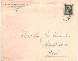 (01) Belgique N° 480 Sur Enveloppe écrite De Aalst Vers Gent - 1936-1957 Collar Abierto