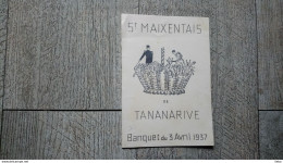 Saint Maixentais De Tananarive Banquet Du 3 Avril 1937 Menu école Militaire Madagascar - Menú